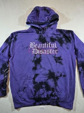 Beautiful Disaster Purple Tie-Dye Hoodie Sweatshirt